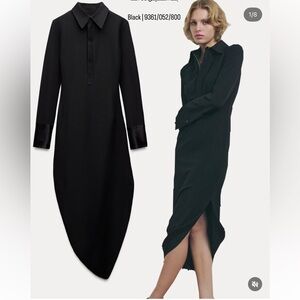Zara Black Long Sleeve Dress